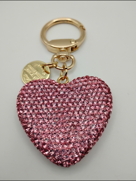 Accessories - Sparkling Pink Heart Keychain Bag Charm - Gold Hardware BNWOT